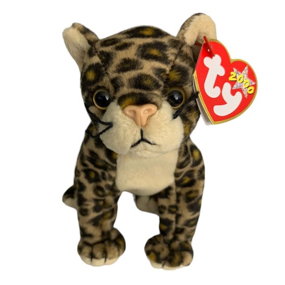 Ty Other - Sneaky the Leopard Retired TY Beanie Baby 2000 Brown Spotted PE Pellet Excellent